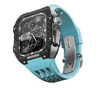 BNCXMO Fannella in fibra di carbonio di orologi in gomma , per SE/4/5/6/7/8 Mod Kit Accessori Sostituzione Fluorobber Watch Band , per IWatch Series 44/45mm, con strumento a banda