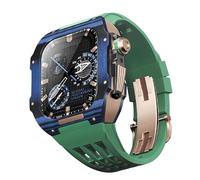 BNCXMO Fannella in fibra di carbonio di orologi in gomma , per SE/4/5/6/7/8 Mod Kit Accessori Sostituzione Fluorobber Watch Band , per IWatch Series 44/45mm, con strumento a banda
