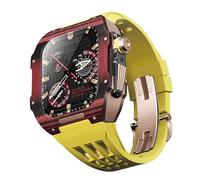 BNCXMO Fannella in fibra di carbonio di orologi in gomma , per SE/4/5/6/7/8 Mod Kit Accessori Sostituzione Fluorobber Watch Band , per IWatch Series 44/45mm, con strumento a banda