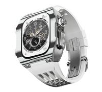 BNCXMO Fannella in fibra di carbonio di orologi in gomma , per SE/4/5/6/7/8 Mod Kit Accessori Sostituzione Fluorobber Watch Band , per IWatch Series 44/45mm, con strumento a banda