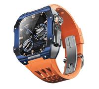 BNCXMO Fannella in fibra di carbonio di orologi in gomma , per SE/4/5/6/7/8 Mod Kit Accessori Sostituzione Fluorobber Watch Band , per IWatch Series 44/45mm, con strumento a banda