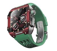 BNCXMO Fannella in fibra di carbonio di orologi in gomma , per SE/4/5/6/7/8 Mod Kit Accessori Sostituzione Fluorobber Watch Band , per IWatch Series 44/45mm, con strumento a banda