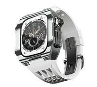 BNCXMO Fannella in fibra di carbonio di orologi in gomma , per SE/4/5/6/7/8 Mod Kit Accessori Sostituzione Fluorobber Watch Band , per IWatch Series 44/45mm, con strumento a banda