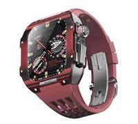 BNCXMO Fannella in fibra di carbonio di orologi in gomma , per SE/4/5/6/7/8 Mod Kit Accessori Sostituzione Fluorobber Watch Band , per IWatch Series 44/45mm, con strumento a banda