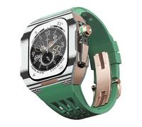 BNCXMO Fannella in fibra di carbonio di orologi in gomma , per SE/4/5/6/7/8 Mod Kit Accessori Sostituzione Fluorobber Watch Band , per IWatch Series 44/45mm, con strumento a banda