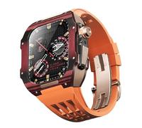 BNCXMO Fannella in fibra di carbonio di orologi in gomma ， per SE/4/5/6/7/8 Mod Kit Accessori Sostituzione Fluorobber Watch Band ， per IWatch Series 44/45mm, con strumento a banda