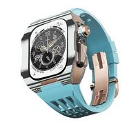 BNCXMO Fannella in fibra di carbonio di orologi in gomma , per SE/4/5/6/7/8 Mod Kit Accessori Sostituzione Fluorobber Watch Band , per IWatch Series 44/45mm, con strumento a banda