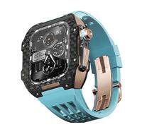 BNCXMO Fannella in fibra di carbonio di orologi in gomma , per SE/4/5/6/7/8 Mod Kit Accessori Sostituzione Fluorobber Watch Band , per IWatch Series 44/45mm, con strumento a banda