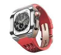 BNCXMO Fannella in fibra di carbonio di orologi in gomma , per SE/4/5/6/7/8 Mod Kit Accessori Sostituzione Fluorobber Watch Band , per IWatch Series 44/45mm, con strumento a banda