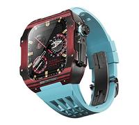 BNCXMO Fannella in fibra di carbonio di orologi in gomma , per SE/4/5/6/7/8 Mod Kit Accessori Sostituzione Fluorobber Watch Band , per IWatch Series 44/45mm, con strumento a banda