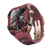 BNCXMO Fannella in fibra di carbonio di orologi in gomma , per SE/4/5/6/7/8 Mod Kit Accessori Sostituzione Fluorobber Watch Band , per IWatch Series 44/45mm, con strumento a banda