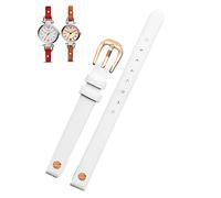 BNCXMO Fashion Genuine Leather Watchband per ES4340 ES4119 ES4000 3745 3861 4026 Donne Bracciale Cingcio da polso 8mm con vite (colore: oro rosa nero, dimensioni: 8mm)
