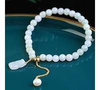 BNCXMO Feng Shui Wealth Bracciale Jade Bracciale Naturale Jadeite Pixiu Pi Yao perla perle Amuleto regolabile braccialetta attira la fortuna di Luck Off Spiriti maligni
