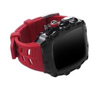 BNCXMO Fetta in metallo della custodia in lega di zinco per iWatch Series 8 7 6 5 4 SE per banda 45 mm 44 mm cinghia di orologio in gomma Modifica accessori