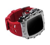 BNCXMO Fetta in metallo della custodia in lega di zinco per iWatch Series 8 7 6 5 4 SE per banda 45 mm 44 mm cinghia di orologio in gomma Modifica accessori