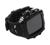 BNCXMO Fetta in metallo della custodia in lega di zinco per iWatch Series 8 7 6 5 4 SE per banda 45 mm 44 mm cinghia di orologio in gomma Modifica accessori