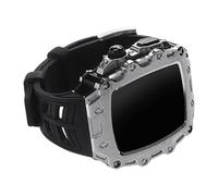 BNCXMO Fetta in metallo della custodia in lega di zinco per iWatch Series 8 7 6 5 4 SE per banda 45 mm 44 mm cinghia di orologio in gomma Modifica accessori