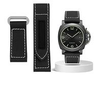 BNCXMO Fibra di carbonio Controllo Nylon Canvas Cinghia per Panerai Lumino Pam01118 01661 Bracciale di orologi impermeabile 24mm Blu nero (colore: nero nero, dimensione: 24mm)