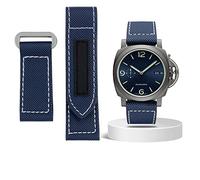 BNCXMO Fibra di carbonio Controllo Nylon Canvas Cinghia per Panerai Lumino Pam01118 01661 Bracciale di orologi impermeabile 24mm Blu nero (colore: nero nero, dimensione: 24mm)