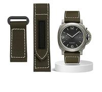 BNCXMO Fibra di carbonio Controllo Nylon Canvas Cinghia per Panerai Lumino Pam01118 01661 Bracciale di orologi impermeabile 24mm Blu nero (colore: nero nero, dimensione: 24mm)