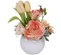 BNCXMO Fiore Artificiale con Vaso, Falsi Fiori di Seta nella Decorazione del Vaso per Tavolo da Ufficio per Ufficio Tavolo da Matrimoni centrotavola Decorazione per Feste di Nozze