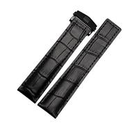 BNCXMO Genuina fascia d'oro della pelle di vacca per Carrera Lincoln 19mm 20mm 22mm marrone nera pieghevole con fibbia con fibbia per orologi uomini