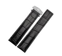 BNCXMO Genuina fascia d'oro della pelle di vacca per Carrera Lincoln 19mm 20mm 22mm marrone nera pieghevole con fibbia con fibbia per orologi uomini