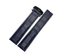 BNCXMO Genuina fascia d'oro della pelle di vacca per Carrera Lincoln 19mm 20mm 22mm marrone nera pieghevole con fibbia con fibbia per orologi uomini