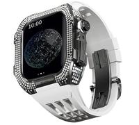 BNCXMO Guarda il kit di modifica, kit cinghia di orologio di lusso per una custodia in titanio cinghia viton di lusso da 8 45 mm per iwatch 7 8 45 mm Modifica di aggiornamento