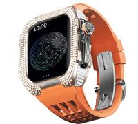BNCXMO Guarda il kit di modifica, kit cinghia di orologio di lusso per una custodia in titanio cinghia viton di lusso da 8 45 mm per iwatch 7 8 45 mm Modifica di aggiornamento