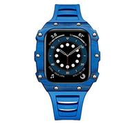 BNCXMO Kit di modifica della custodia di lusso per banda 45mm 44mm 41mm 41mm 40 mm in fibra di carbonio Cannello in ceramica set per iwatch 8 7 6 SE 5 4 SE (colore: rosa blu, dimensione: 44 mm)
