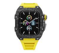 BNCXMO Kit di modifica in fibra di carbonio per serie 7 45 mm Fetta in metallo+cinturino in gomma per iWatch Serie 6 SE 5 4 44 mm COVER