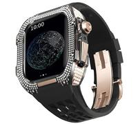 BNCXMO Kit di modifica orologio, kit di cinturini per orologi di lusso per 6 5 4 se 44 mm Case in titanio in gomma in gomma di lusso per IWatch 6/5/4/SE 44mm Serie Upgrade Modifica