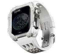 BNCXMO Kit di modifica orologio, kit di cinturini per orologi di lusso per 6 5 4 se 44 mm Case in titanio in gomma in gomma di lusso per IWatch 6/5/4/SE 44mm Serie Upgrade Modifica