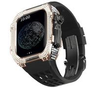 BNCXMO Kit di modifica orologio, kit di cinturini per orologi di lusso per 6 5 4 se 44 mm Case in titanio in gomma in gomma di lusso per IWatch 6/5/4/SE 44mm Serie Upgrade Modifica