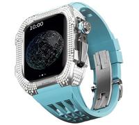 BNCXMO Kit di modifica orologio, kit di cinturini per orologi di lusso per 6 5 4 se 44 mm Case in titanio in gomma in gomma di lusso per IWatch 6/5/4/SE 44mm Serie Upgrade Modifica