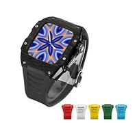 BNCXMO Kit in lega di titanio Custodia in fibra di carbonio avanzata+banda da 6 pezzi per banda 45mm 44 mm Custodia a diamante di lusso per iWatch Series 7 6 5 4 SE