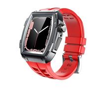 BNCXMO Kit retrofit cinghia in gomma+custodia in metallo per banda 45 mm 44 mm Coperchio di kit in acciaio inossidabile per iwatch Series 8 7 6 5 4 SE Cintura