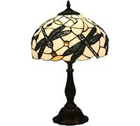 BNCXMO Lampada del Comodino Lampada da Letto per Comodino per Soggiorno Lampada da Tavolo colorato scrivania in Vetro Luce da 12 Pollici con palapagna in Vetro in Vetro basato Antico Base in Lega per