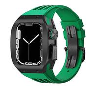 BNCXMO LuxuryWatchBandModKit , forapplewatch8745mm , titaniumalloybezelcoverframeRubberstrap , foriwatchseries654se44mm