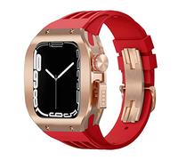 BNCXMO LuxuryWatchBandModKit , forapplewatch8745mm , titaniumalloybezelcoverframeRubberstrap , foriwatchseries654se44mm