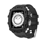 BNCXMO ModificationKitforappleWatchSeries845mmseries745mmmetalbezel+RubberstrapForIWatchSeries6se5444mmModCover