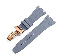 BNCXMO per AP Royal Oak Offshore 15400/15202/15703 Strap in silicone in gomma Cinturino da uomo Accessori cinghia di orologio 27mm 28mm (colore: oro arancione rosa, dimensione: 27mm)