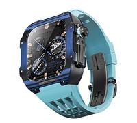 BNCXMO Per banda 8 7 6 5 4 Serie SE 44/45mm, kit di modifica della banda di orologi di lusso, cinturino fluororubber in fibra di carbonio, adatto per l'aggiornamento fai -da -te iwatch