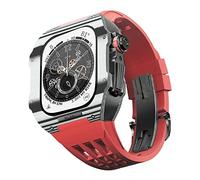 BNCXMO Per banda 8 7 6 5 4 Serie SE 44/45mm, kit di modifica della banda di orologi di lusso, cinturino fluororubber in fibra di carbonio, adatto per l'aggiornamento fai -da -te iwatch