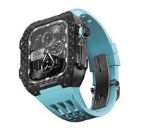BNCXMO Per banda 8 7 6 5 4 Serie SE 44/45mm, kit di modifica della banda di orologi di lusso, cinturino fluororubber in fibra di carbonio, adatto per l'aggiornamento fai -da -te iwatch