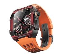 BNCXMO Per banda 8 7 6 5 4 Serie SE 44/45mm, kit di modifica della banda di orologi di lusso, cinturino fluororubber in fibra di carbonio, adatto per l'aggiornamento fai -da -te iwatch