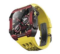 BNCXMO Per banda 8 7 6 5 4 Serie SE 44/45mm, kit di modifica della banda di orologi di lusso, cinturino fluororubber in fibra di carbonio, adatto per l'aggiornamento fai -da -te iwatch
