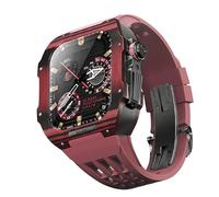 BNCXMO Per banda 8 7 6 5 4 Serie SE 44/45mm, kit di modifica della banda di orologi di lusso, cinturino fluororubber in fibra di carbonio, adatto per l'aggiornamento fai -da -te iwatch