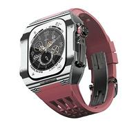 BNCXMO Per banda 8 7 6 5 4 Serie SE 44/45mm, kit di modifica della banda di orologi di lusso, cinturino fluororubber in fibra di carbonio, adatto per l'aggiornamento fai -da -te iwatch